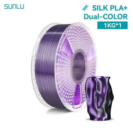 SUNLU 1KG SILK /Dual / Triple Color/Rainbow 3D Printer Filament 1.75mm 1000g Spool (2.2lbs) Neatly Filament Fit Most FDM Printer