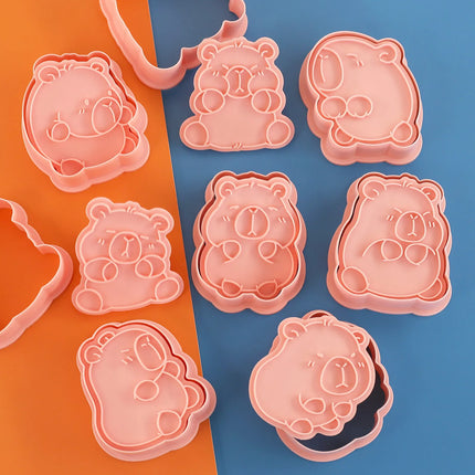 8 PCS Capybara Cookie Cutters Aniaml Embossing Cutters for Baking DIY Baking Tools(8-Capybara B)