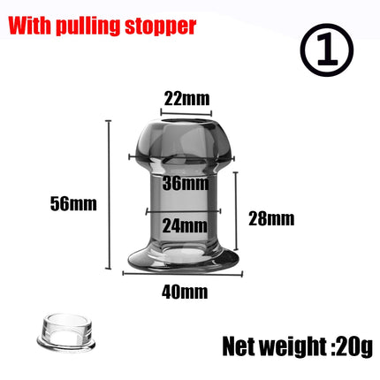 Hollow Speculum Peeking Anal Beads Butt Plug with Stopper Expander Tunnel Transparent Anus Dilation Expansion Prostate Massage