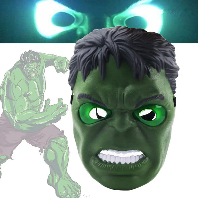 New Movie Avengers Marvel Hulk Action Figure PVC LED Light Spiderman Hulk Mask Gloves Collection Decoration Kids Toys Gift