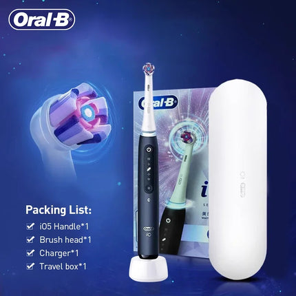 Oral B Electric Toothbrush IO5 Professional Whitening Tooth Brush 5Modes Intelligent Magnetic Tech Pressure Sensor 2min Timer