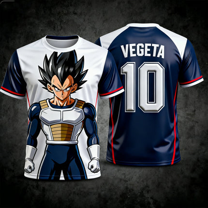 2026 Summer Dragon Ball Z Vegeta Football Jersey T-Shirt Kids Football Special Jersey Kit Adult Men/Women Anime Short Sleeve Y2k