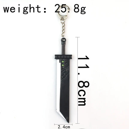 Game Final Fantasy 7 Cloud Buster Sword Keyring Remake Sword Zack Fair Metal Pendant Fans Cosplay Jewelry Gift