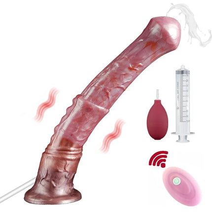 YOCY Ejaculating Horse Dildo 10 Modes Vibrator Female Clit Stimulator Silicone Animal Penis With Sucker Sex Toy For Women Men