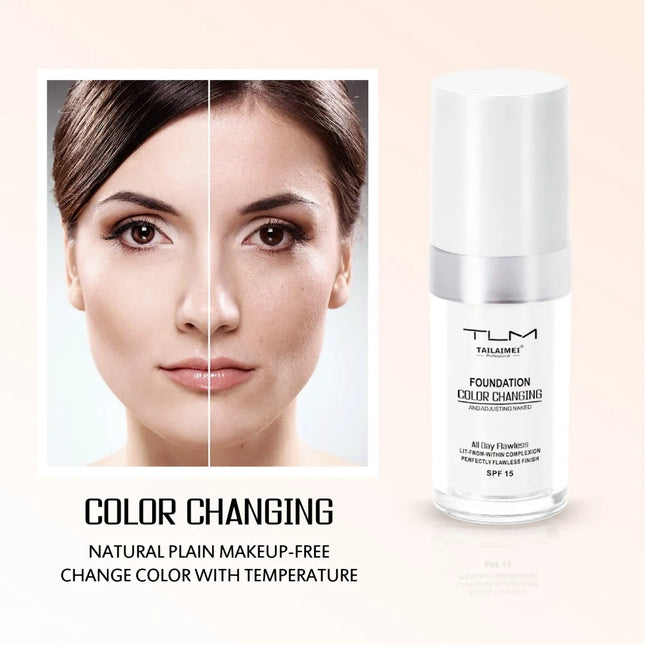 TLM TAILAIMEI F054-B Color Changing Foundation Magic Foundation Makeup Full Coverage Base Maquillaje Long Lasting Makeup Base