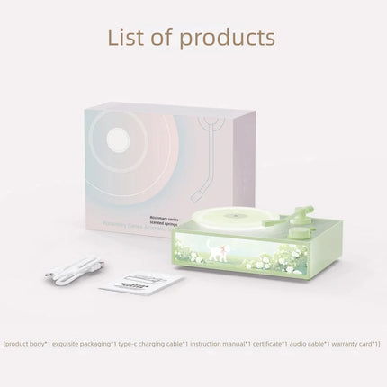 Little Prince Aromatherapy Lighting Painting Bluetooth Speaker Stereoscopic Sound Effects Rotating Retro Record Speaker