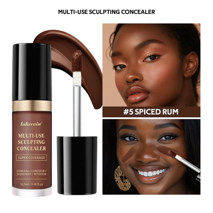Lakerain 5-Color Waterproof Concealer Matte High Coverage Oil-Control Foundation For Acne Scars And Dark Circles Cosmetics