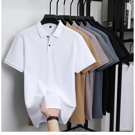Men's 100% Cotton Polo Shirt - Summer Casual Breathable Tee, 19 Colors, Ideal for Golf and Sports, Business Casual, Silk-Like Finish
