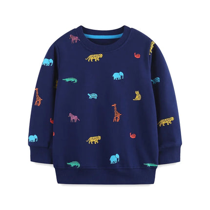 Jumping Meters 2-7T New Design Cotton Boys Sweatshirts Dinosaurs Children's Sport Shirts Long Sleeve Kids Autumn Spring Clothes