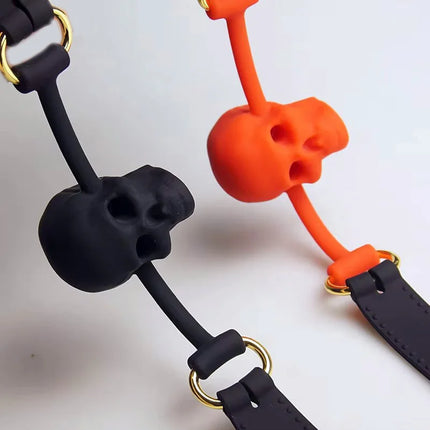 Medical Silicone Mouth Gag Skull,Slave Breathable Bdsm Gag Bondage Restraints,Sex Toys for Couples,Adult Games,Role Play