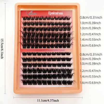 60D-200D 8D Fluffy Russian D Curl Dramatic Lash Extensions 0.07mm Cluster Lashes 8-16mm Mixed Length DIY Lashes