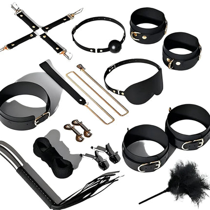 Premium BDSM Bondage Kit for Couples Bed Restraints Women's Bandage Slave Collars Obedience Adult Erotic Accessories