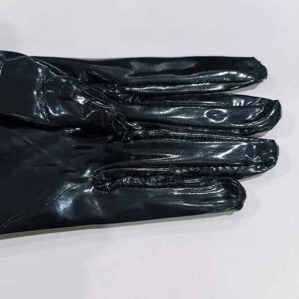 Women Long Patent Leather Coated Pole Dance Performance Gloves Halloween Cosplay  Costume Accessories Nightclub Sexy Tight Glove