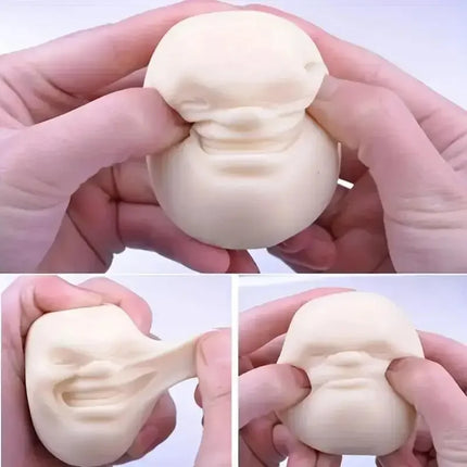 1 Pc Fun Simulated Human Face Emotion Ball, Fidget Toy Decompression Squeeze Ball Stress Toy for Kids and Adults