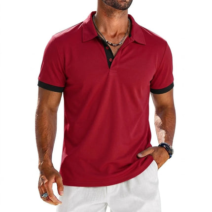 Summer Mens Short Sleeve Polo Shirt Lightweight Lapel Tshirts Breathable Sport T-shirts for Men Sports Solid Streetwear Cool Top