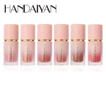 HANDAIYAN Velvet Liquid Blush Long Lasting Matte Makeup With Sponge Brush Tip Easy To Blend Natural Rouge For Cheeks
