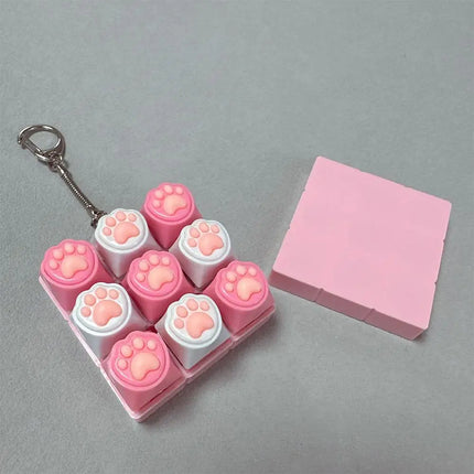 Cat Pawl Decompression 9 Keyboard Key Toy For Adults Antistress Toys Boys Girls Anti Stress Finger Keyboard Games Keychain