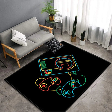 Cartoon Game Console Carpet for Living Room Video Game Children Player Area Rug Soft Anti-slip Bedroom Entrance Floor Mat