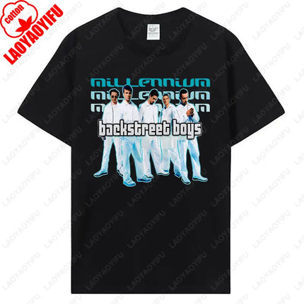 Backstreet Boys Millennium Tour Music Vintage Tshirt Men Women Hipster Popular Tops Summer Fashion Streetwear Unisex Tees Gift