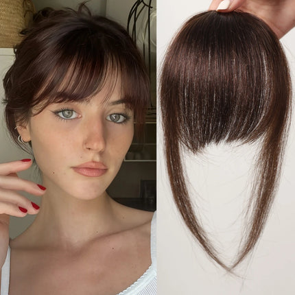 100% Human Hair Bangs Clips in Air Fringe Bangs Hairpiece for Women Platinum Blonde Remy Human Hair Bangs Hair Extension 4.5inch