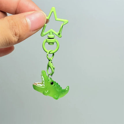Creative cartoon cute mini crocodile keychain pendant mobile phone with key ring bag decoration pendant