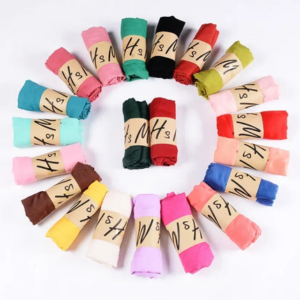 New Arrival 45*180 CM Classical Premium Viscose Maxi Crinkle Cloud Hijab Scarf Shawl Soft Islam Muslim Scarves Winter Girl Scarf