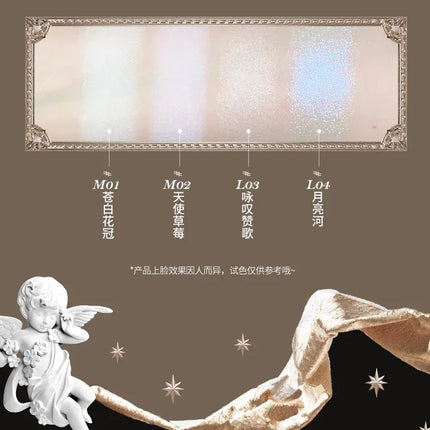 Flower Knows Little Angel Series Cosmetics 4 Color Relief Highlights Matte Shimmer Sense Delicate Contour Palette Makeup