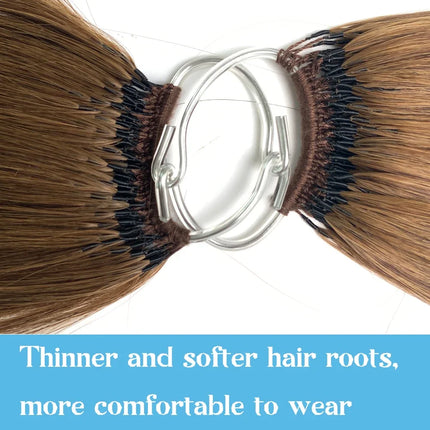 DIYOMO new Korean pure cotton 100% real human hair cotton thread double head double brush feather hair extensions for women