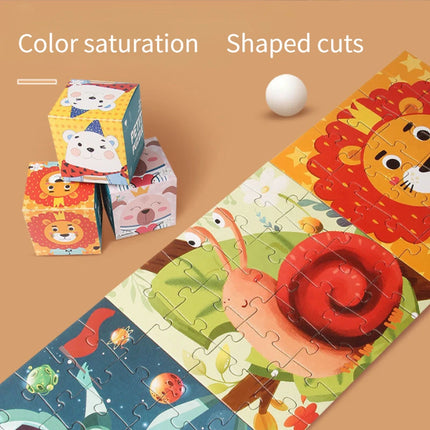 Mini 24 Pieces Kids Paper Puzzle Children Petit Puzzle Early Education Toys Intellectual Toy 3 Years Old English Packaging