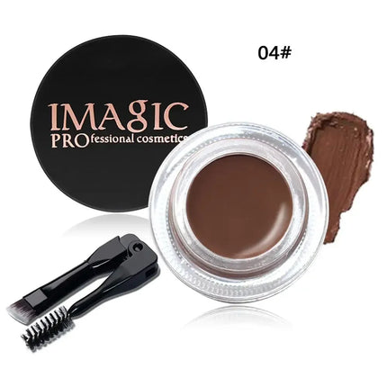 IMAGIC Professional Eye Brow Tint Makeup Tool Waterproof Brow Cream 6 Color Black Brown Eyebrow Gel With Brow Brush