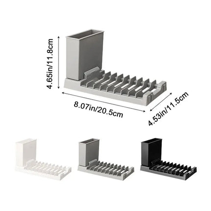 Plastic Foldable Dish Drying Rack 2 IN 1 Space-Saving Utensils Drainer Racks Large Capacity Dish Drainer Bowl and Chopstick
