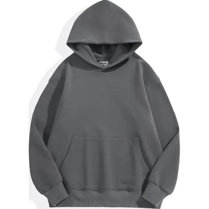 500GSM Heavy Weight Fashion Men's Hoodies New Autumn Winter Casual Thick Cotton Men's Top Solid Color Hoodies Sweatshirt Male