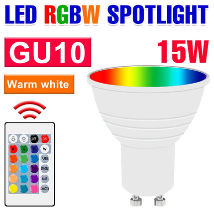 15W LED E27/E26 Light Bulb RGBW Spotlight GU10 IR Remote Control Ceiling Lamp E14 LED Chandelier Bulbs MR16 For Home Party Decor