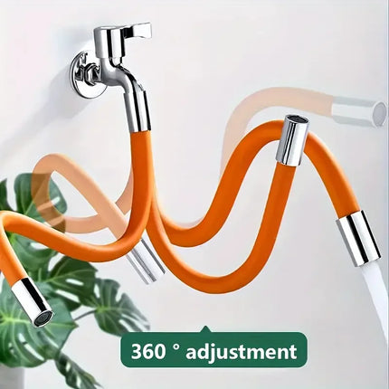 Flexible Faucet Extender with 360° Rotation, Universal Water Faucet Rubber Extension Tube, Anti-Splash Design For Easy Water Flo