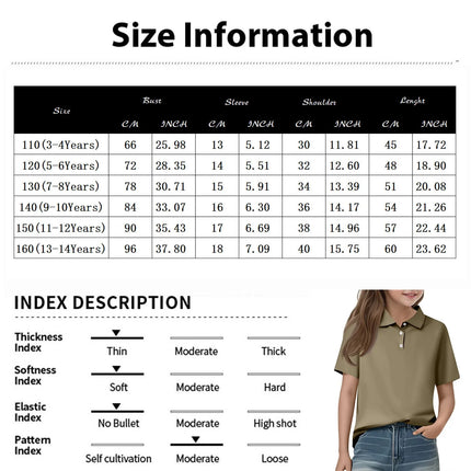 Children's Solid Color Polo Shirt Fashion Sports T-shirt Girl Lapel Casual And Comfortable Short Sleeves Tops