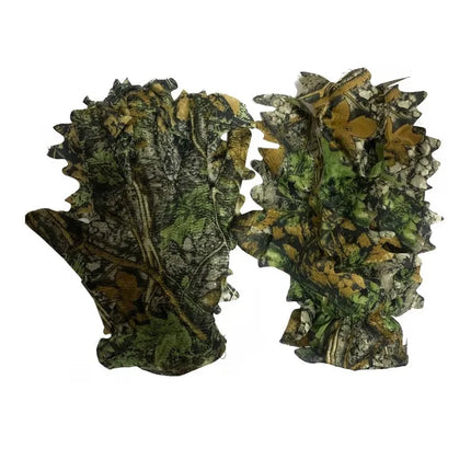 3D Maple Leaves Bionic Camouflage Hunting Fishing Gloves CS Games Combat Cosplay Skin Thin Jungle Photography Breathable Gloves