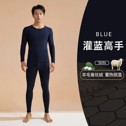 Women's Thermal Underwear Winter Clothes two piece set Long johns Cashmere Silk Thickened Seamless Warm Lingeries for woman Men