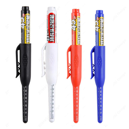 100-1Pcs 45mm Long Nib Head Carpenter Marker Pens White/Black/Blue/Red Hole Marker Pen for Measuring Woodworking Hand Tools