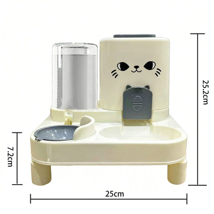 1-Pack Automatic Gravity-Fed Cat Water Dispenser & Feeder - Spill-Proof Large Capacity One-Piece Design,