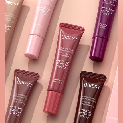 QIBEST 6 Colors Watery Crystal Jelly Lip Oil Balm Moisturizing Smoothing Lip Lines Jelly Pout Lip Gloss Glass Lip Glaze Cosmetic