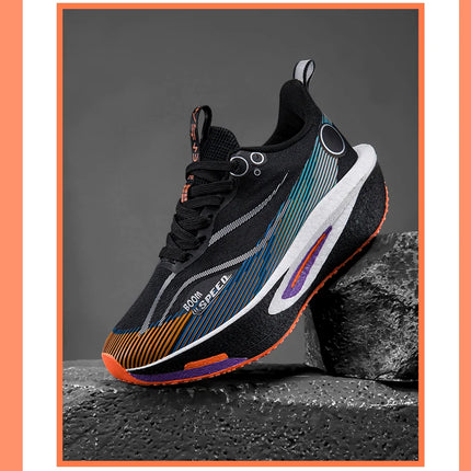 Unisex Carbon Board Running Shoes Professional Marathon Lightweight Bouncing Pad Breathable Ladies Stable Support Sports Shoes