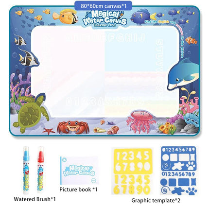 Magic Water Drawing Mat Coloring Doodle Mat Water Absorbing Painting Pad Reusable Magic Pens Painting Board Educational Toys