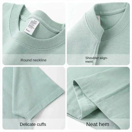 Summer Cotton Heavy Duty 300g American Pure Cotton Short-Sleeve T-shirt Men's Casual Base Top Oversized T-Shirt
