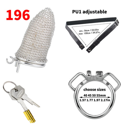 Soft Mesh Stainless Steel Male Chastity Cage Long Hollow Breathable Cock Restraint Device Erotic BDSM Bondage Toys for Men Gay