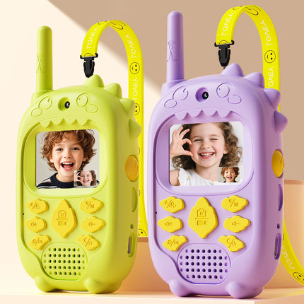 2PCS Video Kids Walkie Talkie Toy with Display 2.0'' Screen Dual Camera Two Way Receiver Electronic Interphone for Children Gift