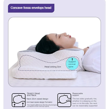 New Memory Foam Pillows Butterfly Shape Relaxing Cervical Slow Rebound Neck Pillow Pain Relief Sleeping Orthopedic Pillow Beding