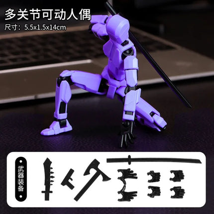 Multi-jointed, transformable robot 3D-printed action figure with 13 joints, DIY assembly gift for adults, parents, and children