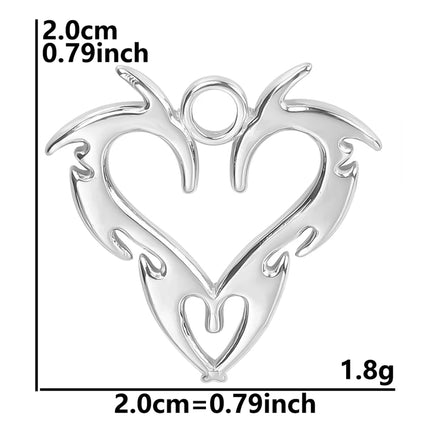 Elegant Love Breloques Stainless Steel Pendants For Jewelry Making Bulk Heart Charm Pendant 5pcs/Lot Materials To Make Bracelets