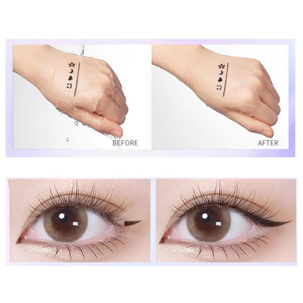 1PC 2 in 1 Eyeliner Stamp Pencil Waterproof Double-ended Black Liquid Eye Liner Pen Quick Dry Triangle Seal Eye Liner Make Up