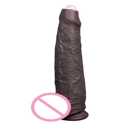 Long Foreskin Dildo Black Soft Lifelike Dildos Realistic Skin Big Silicone Penis Anal Suction Cup Dick Adult Sex toys For Women